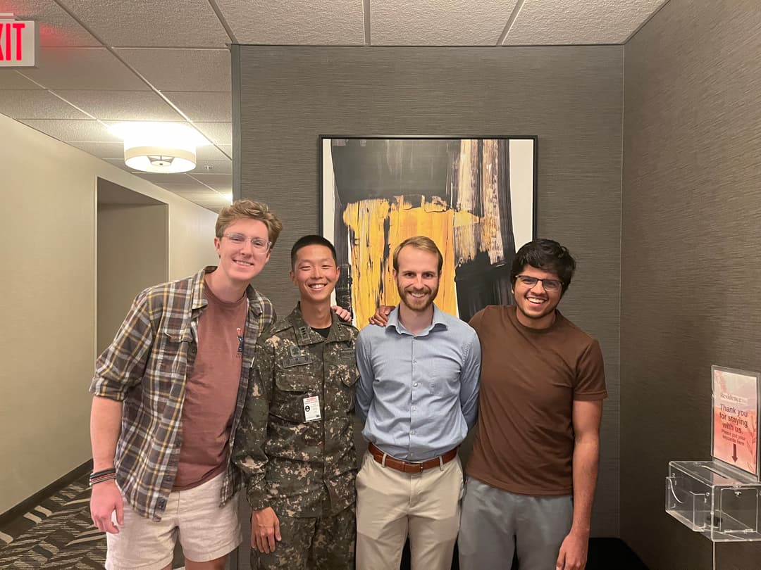 AIMS students and alumni snapped a photo in Idaho Falls during a conference. Meanwhile, Majdi stood there, baffled, wondering: “Have I ever seen them this happy before? Is it me... or is Idaho Falls way more fun than Ann Arbor?” Tough call. What do you think?